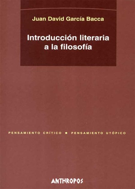 Introducción Literaria A La Filosofía